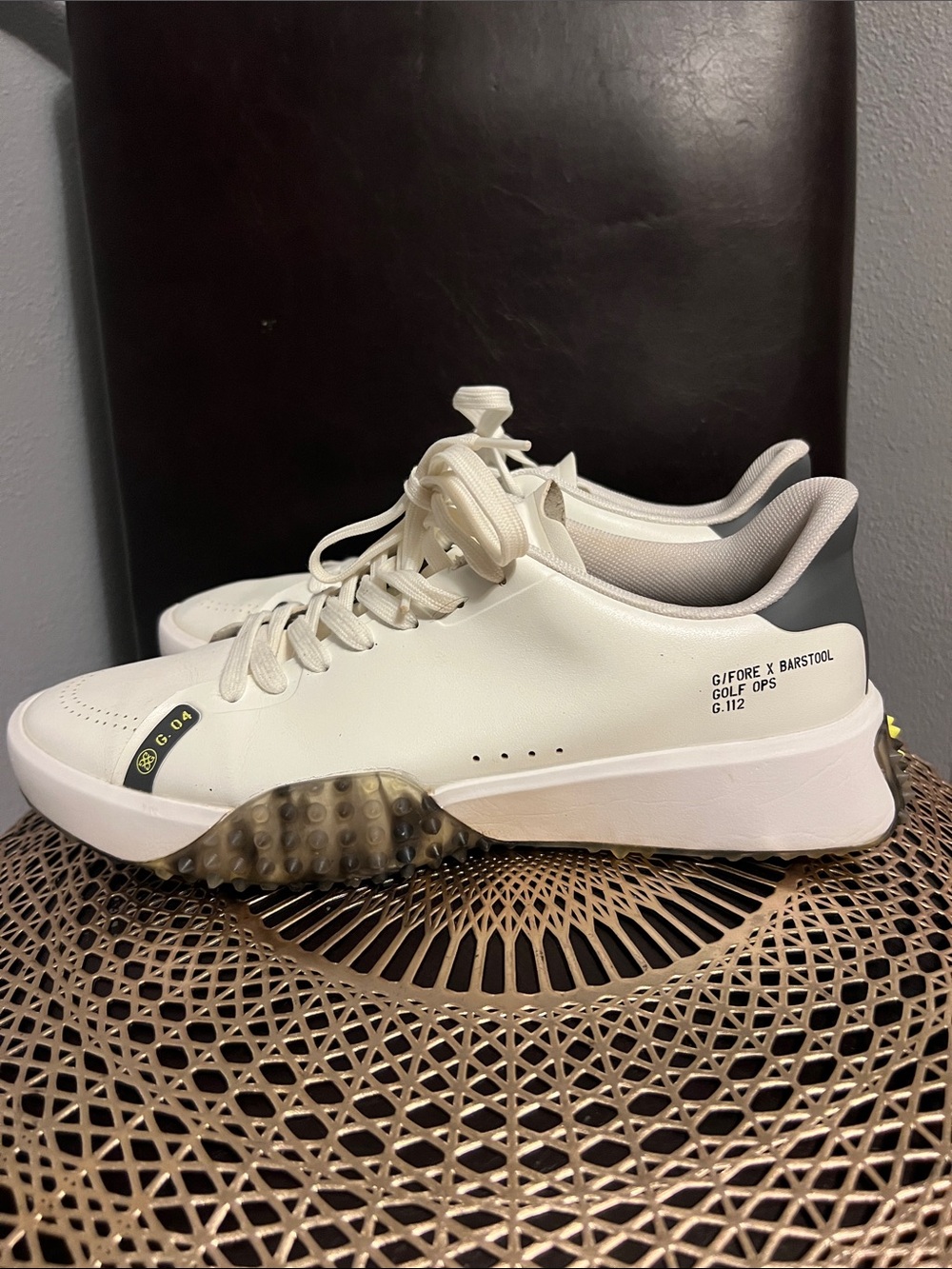 G/FORE Men's White and Gray Golf OPS Sneakers